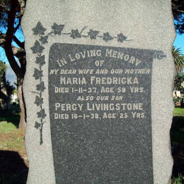 LIVINGSTONE Maria Fredricka -1937 :: LIVINGSTONE Percy -1938