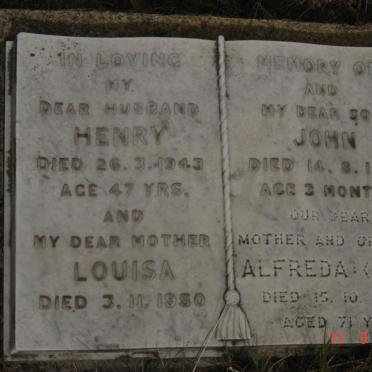 LIEBENBERG Henry -1943 :: ? Louisa -1950 :: LIEBENBERG John -1931 :: LIEBENBERG Alfreda -1973