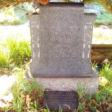 LINDHURST Valentine Richard Oscar -1961 :: LINDHURST Viere Isabel nee BENSIMON -1953