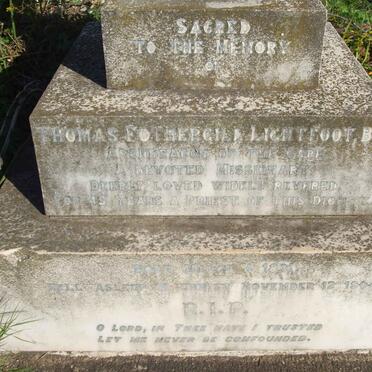 LIGHTFOOT Thomas Fothergill 1831-1904