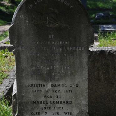 LOMBARD Christoffel John -1935 &amp; Mabel COX -1976
