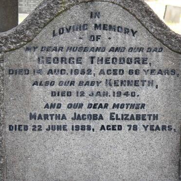 LOTZ George Theodore -1952 &amp; Martha Jacoba Elizabeth -1988 ::  LOTZ Kenneth -1940