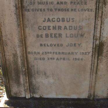 LOUW Jacobus Coenradus de Beer 1927-1966 _amp_ Muriel Eleanor 1892-1941_3