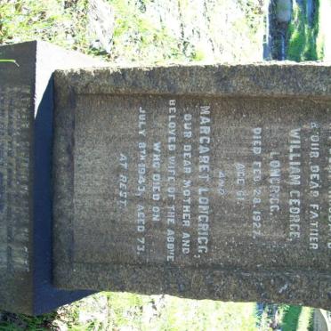 LONGRIGG William George -1927 &amp; Margaret -1943