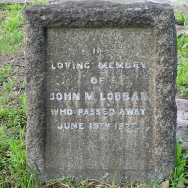 LOBBAN John M. -1922