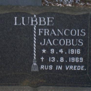 LUBBE Francois Jacobus 1916-1969