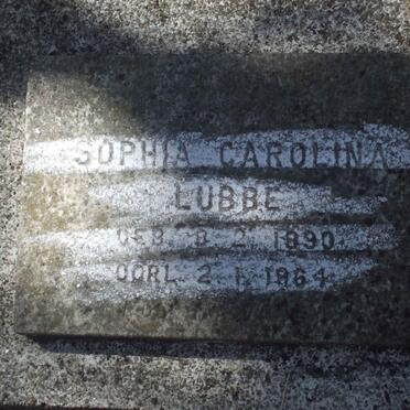 LUBBE Sophia Carolina 1890-1964