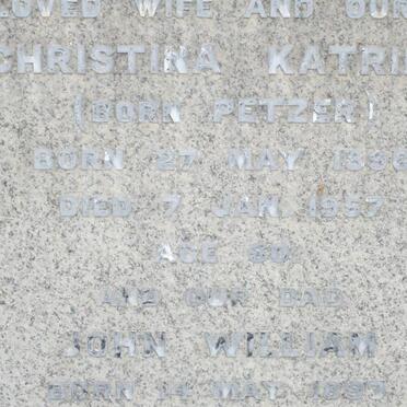 LUNDBERG John William 1895-1961 &amp; Christina Katrina PETZER 1896-1957