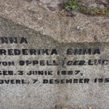 OPPELL Anna Frederika Emma, von nee LUCOUW 1887-1952