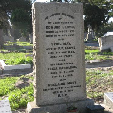 LLOYD Edmund 1879-1937 &amp; Eliza Caroline 1886-1966 :: LLoyd Sybil May -1954 :: SCHOFIELD Adelaide Mary -1975