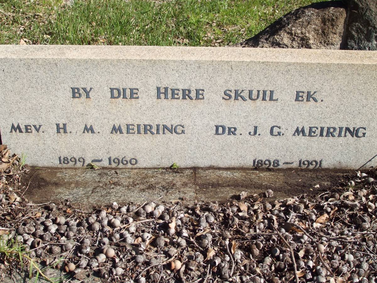 MEIRING J.G. 1898-1991 &amp; H.W. 1899-1960