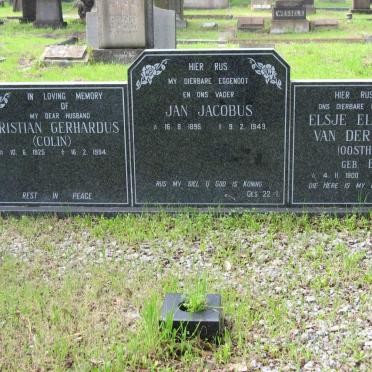 MERWE Jan Jacobus, van der 1896-1949 &amp; Elsje Elizabeth OOSTHUIZEN nee BOTHA 1900-1984