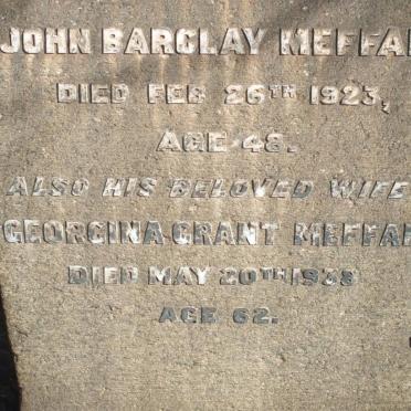 MEFFAN John Barclay -1923 &amp; Georgina Grant -1938