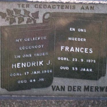MERWE Hendrik J.,van der -1966 &amp; Francis -1975