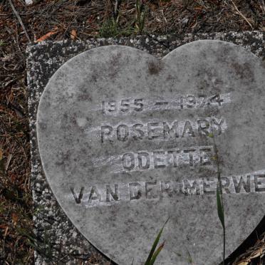 MERWE Rosemary Odette, van der 1955-1974