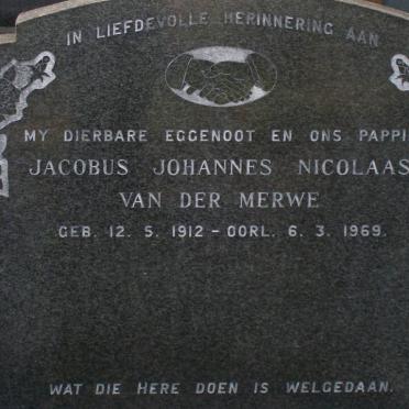 MERWE Jacobus Johannes Nicolaas, van der 1912-1969