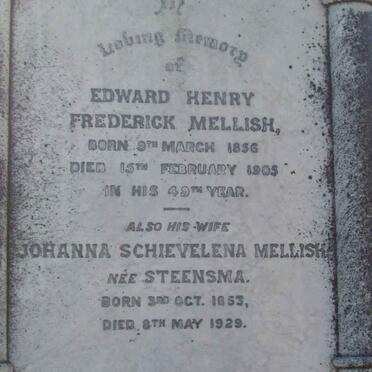 MELLISH Edward Henry Frederick 1856-1905 &amp; Johanna Schievelena STEENSMA 1853-1929