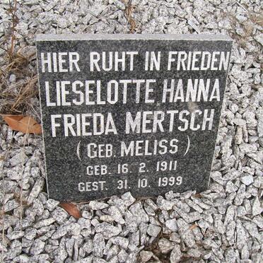 MERTSCH Lieselotte Hanna Frieda nee MELISS 1911-1999