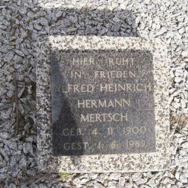 MERTSCH Alfred Heinrich Hermann 1900-1989
