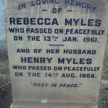 MYLES Henry -1966 &amp; Rebecca 1961