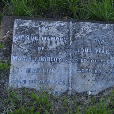 MARTIN John -1944 &amp; Maria Charlotte 1865-1936