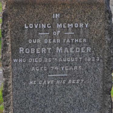 MAEDER Robert -1923