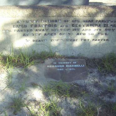 MARINELLI Armando 1907-1971 :: ? David Francois -19?? &amp; Gertruida Elsie -19??