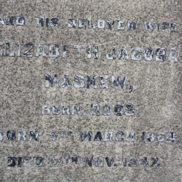 MASKEW Elizabeth Jacoba  nee ROOS 1864-1947