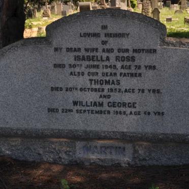 MARTIN Thomas -1952 &amp; Isabella Ross -1949 :: MARTIN William George -1969