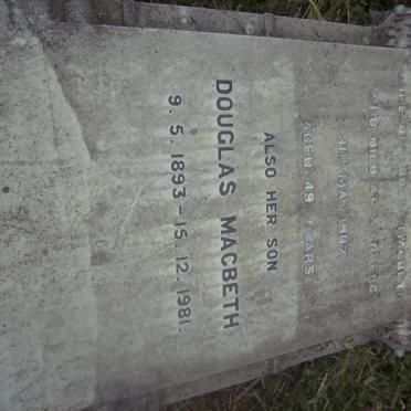 MACBETH Emma -1907 :: MACBETH Douglas 1893-1981