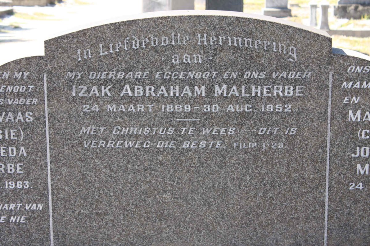 MALHERBE Izak Abraham 1869-1952