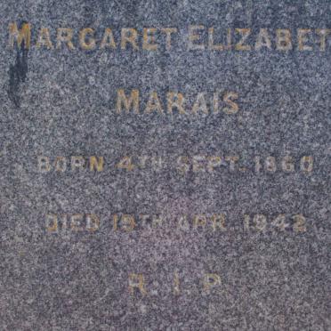 MARAIS Margaret Elizabeth 1860-1942
