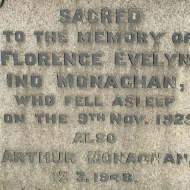 MONAGHAN Arthur -1948 &amp; Florence Evelyn Ind -1925