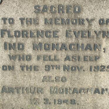 MONAGHAN Arthur -1948 &amp; Florence Evelyn Ind -1925