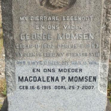 MOMSEN George 1902-1953 &amp; Magdalena P. 1915-2007