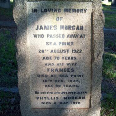 MORGAN James -1922 &amp; Frances -1935 :: MORGAN Phyllis -1972