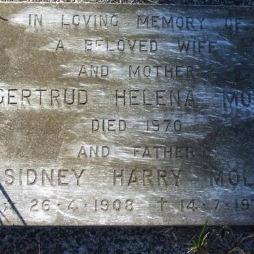 MOLE Sidney Harry 1908-1976 &amp; Gertrud Helena -1970