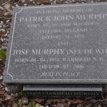 MURPHY Patrick John 1916-1971 &amp; Jose DE WITT 1918-2006 :: MURPHY Liam Diarmuid 19?7-2003