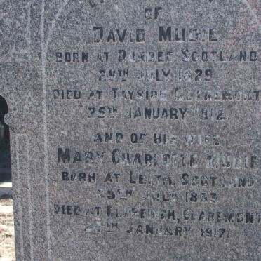 MUDIE  David 1829-1912 &amp; Mary Charlotte 1833-1917