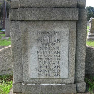 McMILLAN Janet 1884-1922