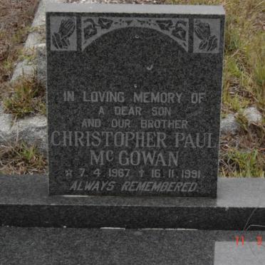 McGOWAN Christopher Paul 1967-1991