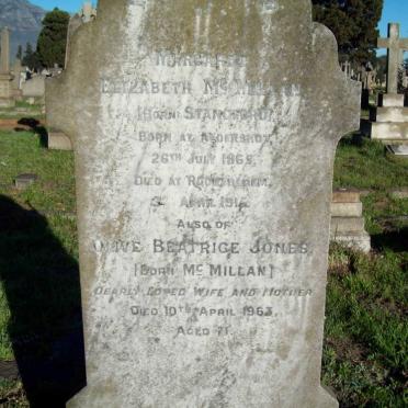 McMILLAN Elizabeth nee STANDFORD 1865-1916 :: JONES Olive Beatrice nee McMILLAN -1963