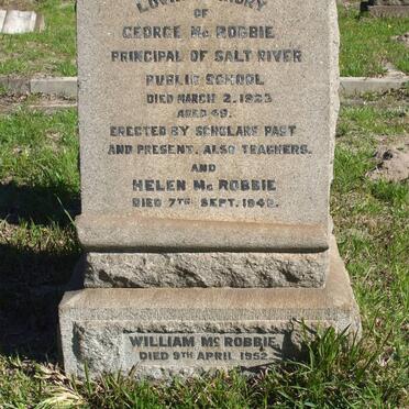 McROBBIE George -1923 &amp; Helen -1948 :: McROBBIE William -1952