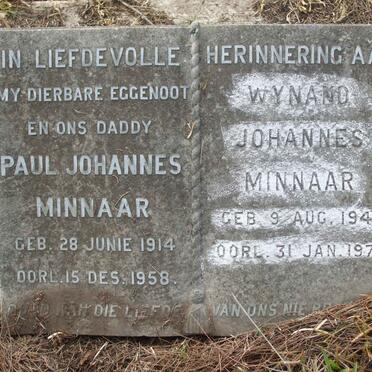 MINNAAR Paul Johannes 1914-1958 :: MINNAAR Wynand Johannes 1943-1973
