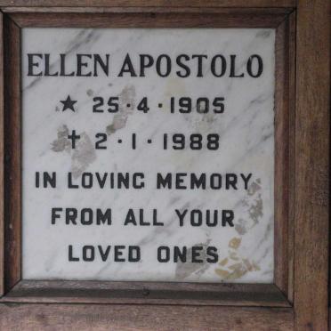 APOSTOLO Ellen 1905-1988