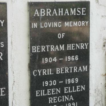 ABRAHAMSE Bertram Henry 1904-1966 &amp; Eileen Ellen Regina 1908-1991 :: ABRAHAMSE Cyril Bertram 1930-1969