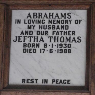 ABRAHAMS Jeftha Thomas 1930-1988