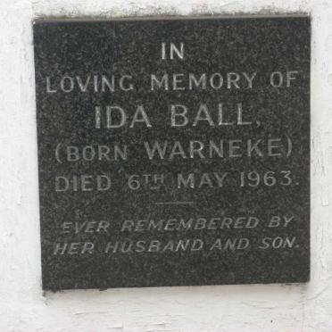 BALL Ida nee WARNEKE -1963