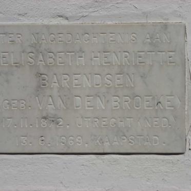 BARENDSEN Elisabeth Henriette nee VAN DEN BROEKE 1872-1969