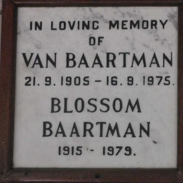 BAARTMAN Van 1905-1975 &amp; Blossom 1915-1979